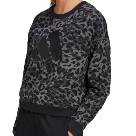 Women's Adidas Sportswear Leopard Print Sweatshirt (Small) - Picture 1 of 7